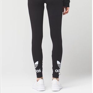 Adidas logo black soft workout leggings